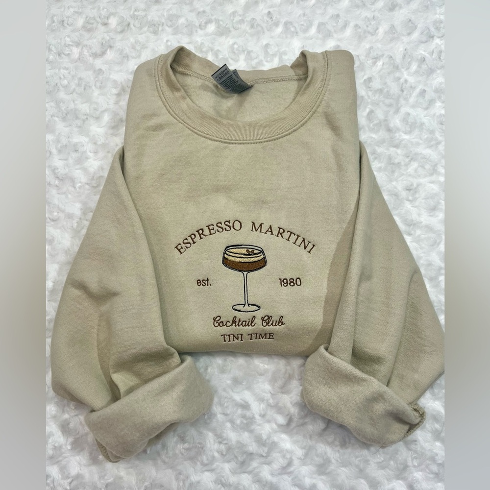 Espresso martini sweatshirt, embroidered